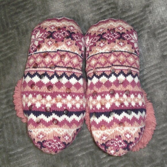 NO BRAND Girls Slippers Size 1.5 Pink White Multicolor - Picture 2 of 6